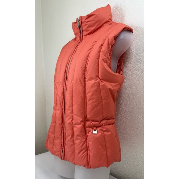 NILS Sz 10 Apricot Orange Down Puffer Vest Slim Fit Warm Outdoor Ski Snow - Picture 4 of 9